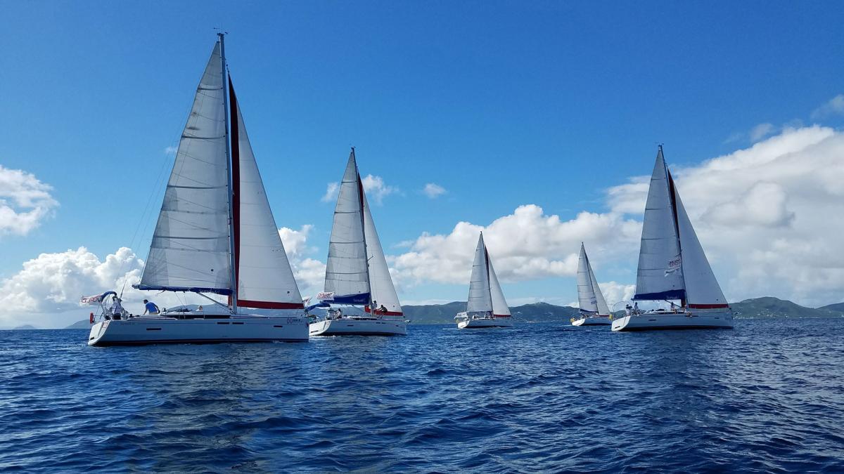 sailboats in Flotilla and regattas