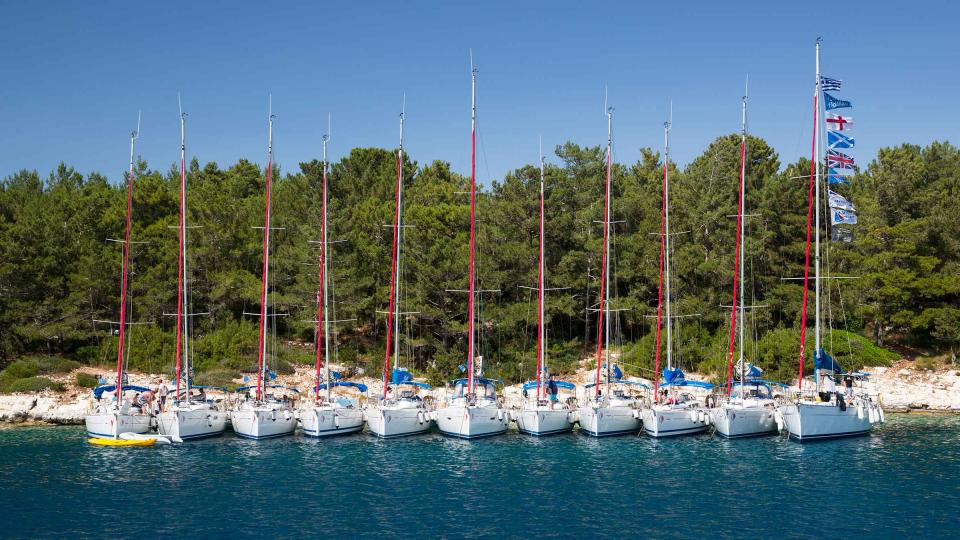 flotilla anchoring shore