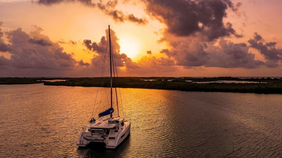 People Sunsail Catamaran Sunset Belize