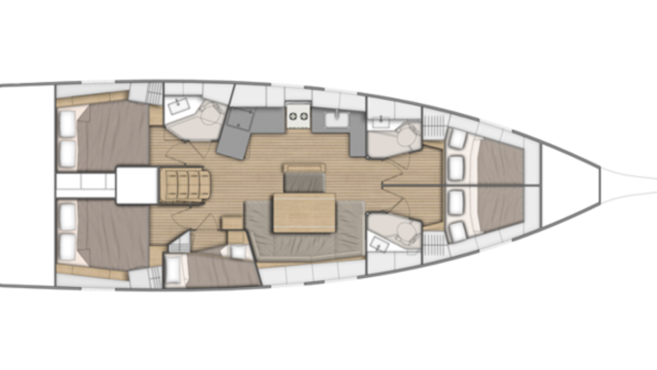 Sunsail 46 - 4 Cabin Layout Sunsail 46 - 4 Cabin Layout