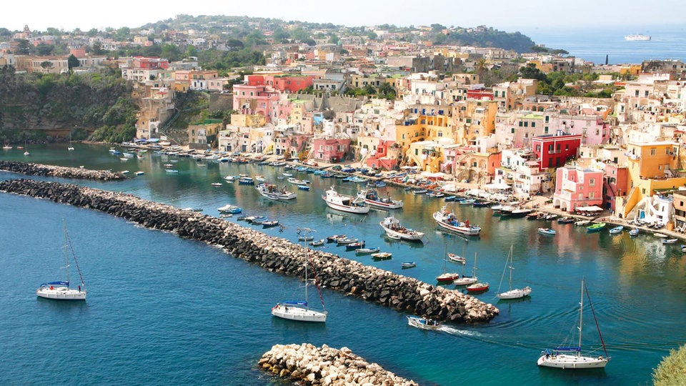 Procida harbour from above Procida harbour from above