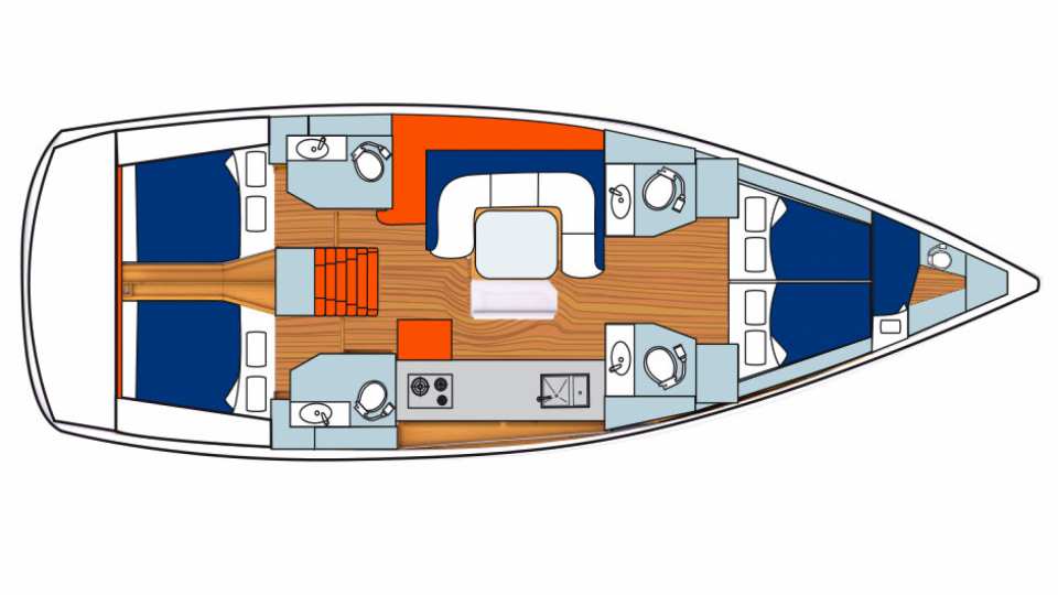 Sunsail 51 4 Cabin Monohull Sunsail Usa Winner of cruising world magazine's boat of the year, the sunsail 454 is designed and built to an even higher overall standard and features a full raymarine electronics pack, generator, air conditioning, solar panels, electric primary winches, electric toilets, and more. sunsail