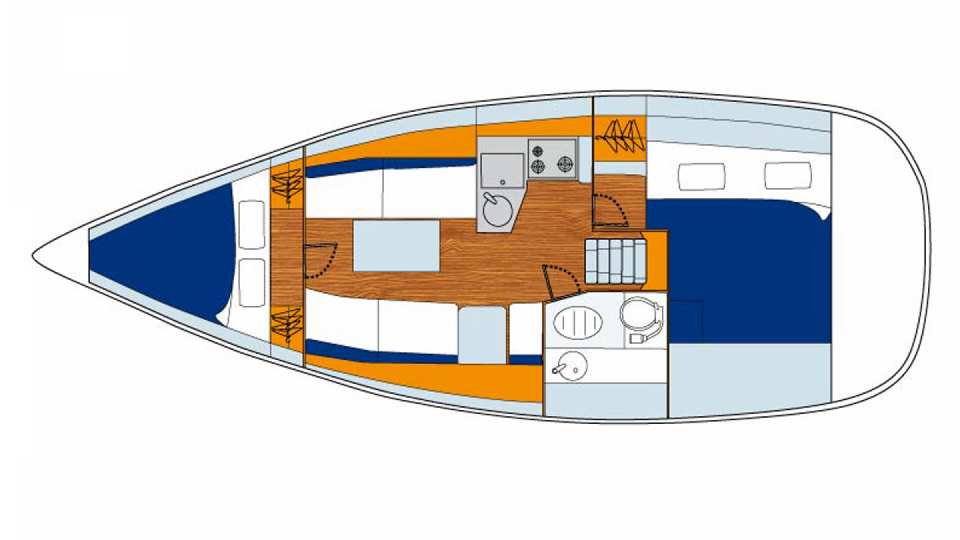 Floorplan of Sunsail 33i - 2 cabin Floorplan of Sunsail 33i - 2 cabin