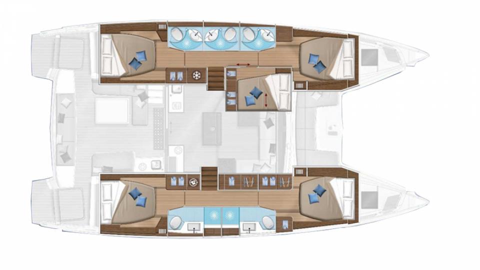 Sunsail 505 Catamaran Lagoon layout Sunsail 505 Catamaran Lagoon layout