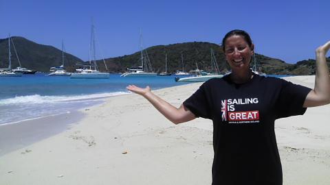Dee Caffari at beach Dee Caffari at beach