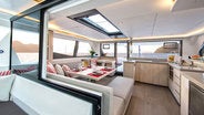 Interior salon view of Sunsail 454L